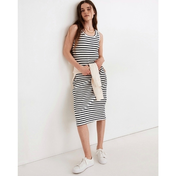 NEW Madewell | Stripe Sleeveless Tank Maxi Dress L - Picture 1 of 14